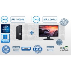 Refurbished Line: SET PC Dell 5060 Micro i5-8500T|8GB/R4|SSD-256GB Μ.2|TINY|2Y|REF + MON. DELL U2312HM FHD IPS BLACK|23"|VGA|DVI|DP|1Y|F.REF